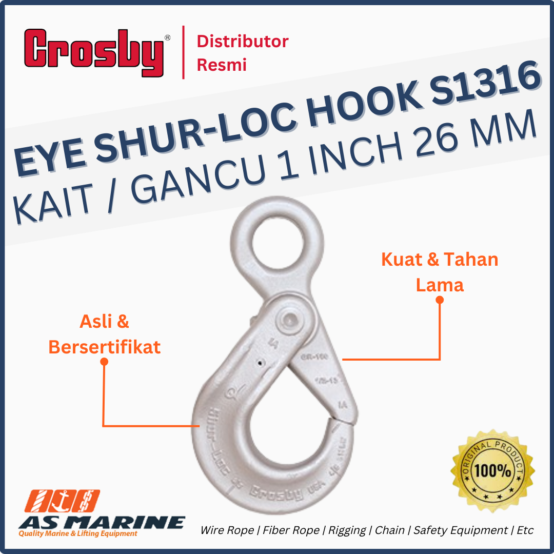 CROSBY USA Eye Shur-Loc Hook / Kait / Gancu S1316 1 Inch 26 mm