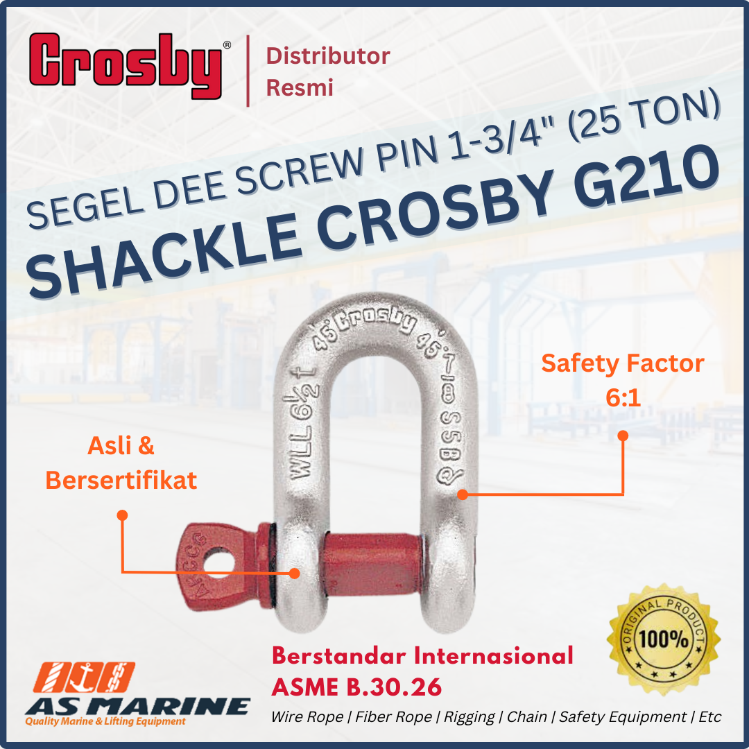 shackle crosby dee G210 screw pin 1-3/4 inch