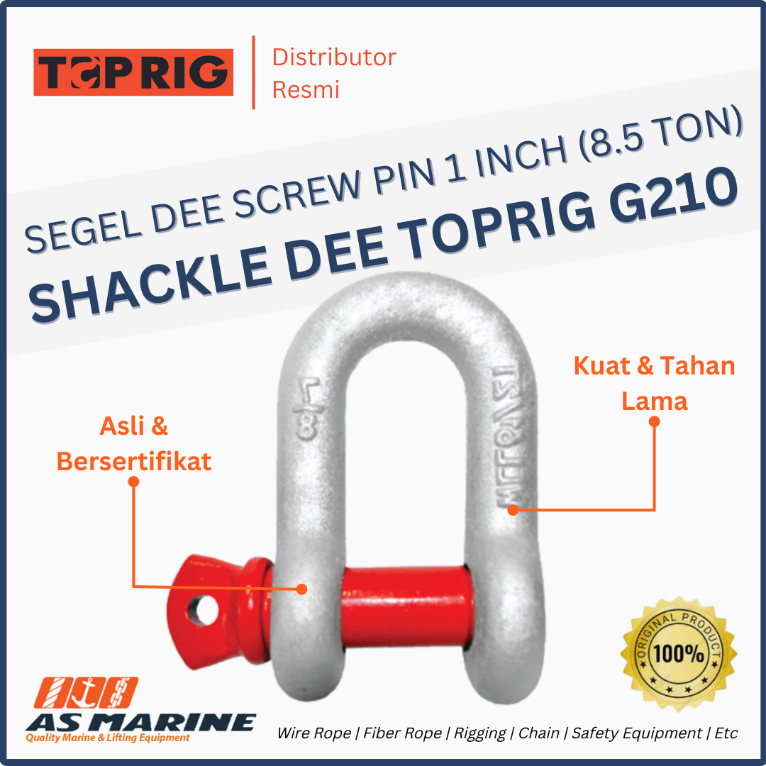 SHACKLE / SEGEL DEE G210 TOPRIG SCREW PIN 1 INCH