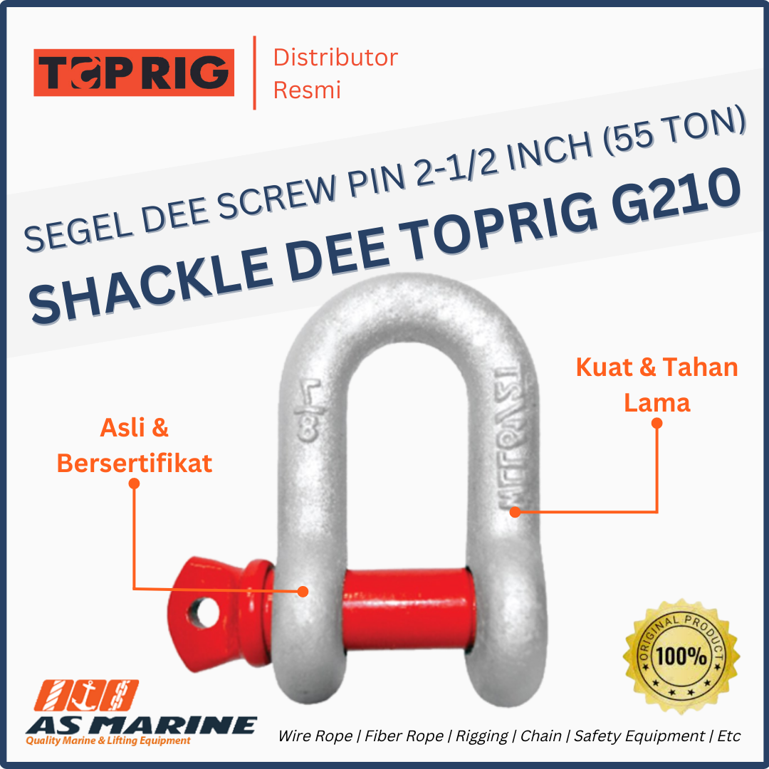 SHACKLE / SEGEL DEE G210 TOPRIG SCREW PIN 2-1/2 INCH