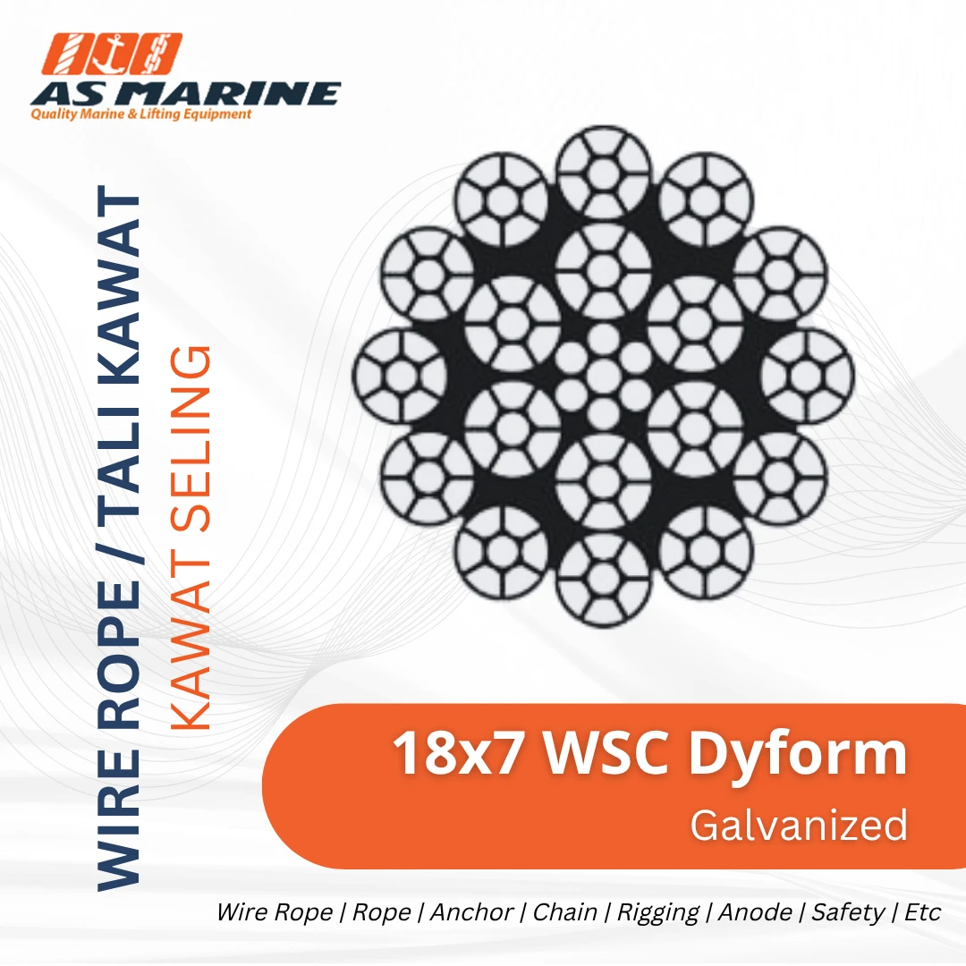 Wire Rope 18x7+WSC Dyform Galvanized | PT. Anugrah Sukses Marine
