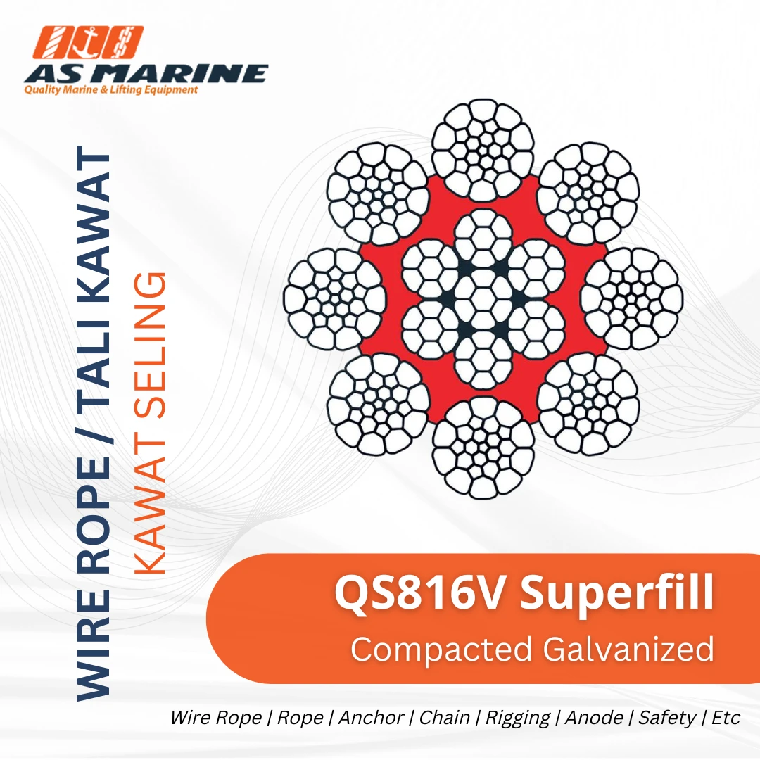 Superfill Compact Rope Wire Rope 8x26 QS816V Superfill Compacted Galvanized | PT. Anugrah ...