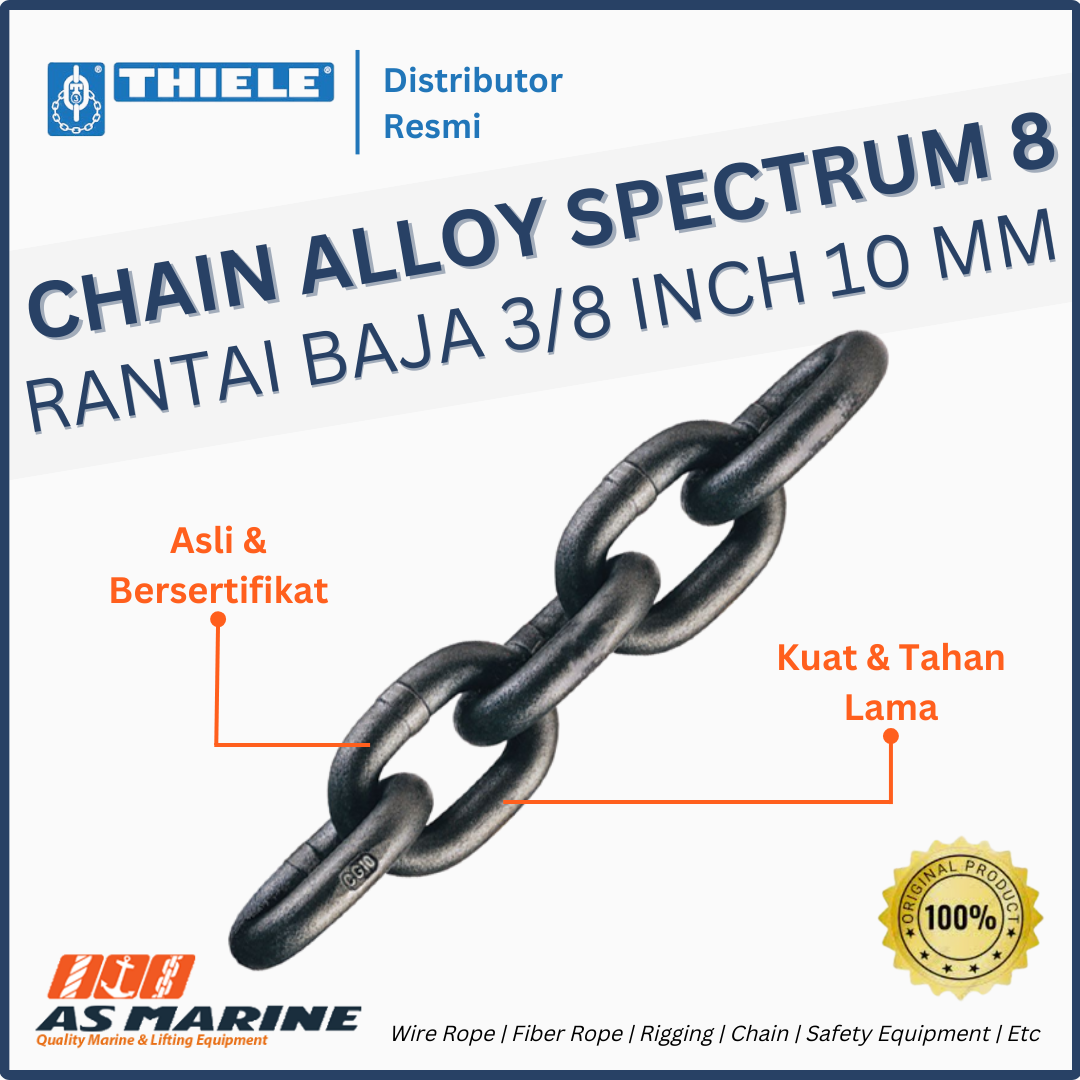 THIELE Chain / Rantai Baja Alloy Spec 8 Grade 80 3/8 Inch 10 mm
