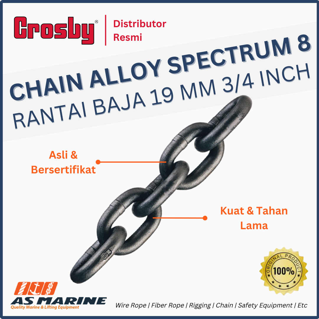 CROSBY USA Chain / Rantai Baja Alloy Spec 8 Grade 80 19 mm
