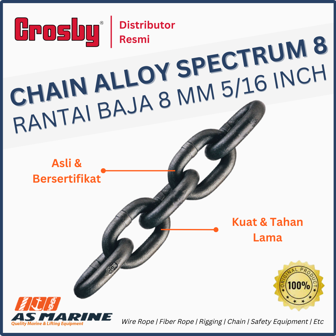 CROSBY USA Chain / Rantai Baja Alloy Spec 8 Grade 80 8 mm