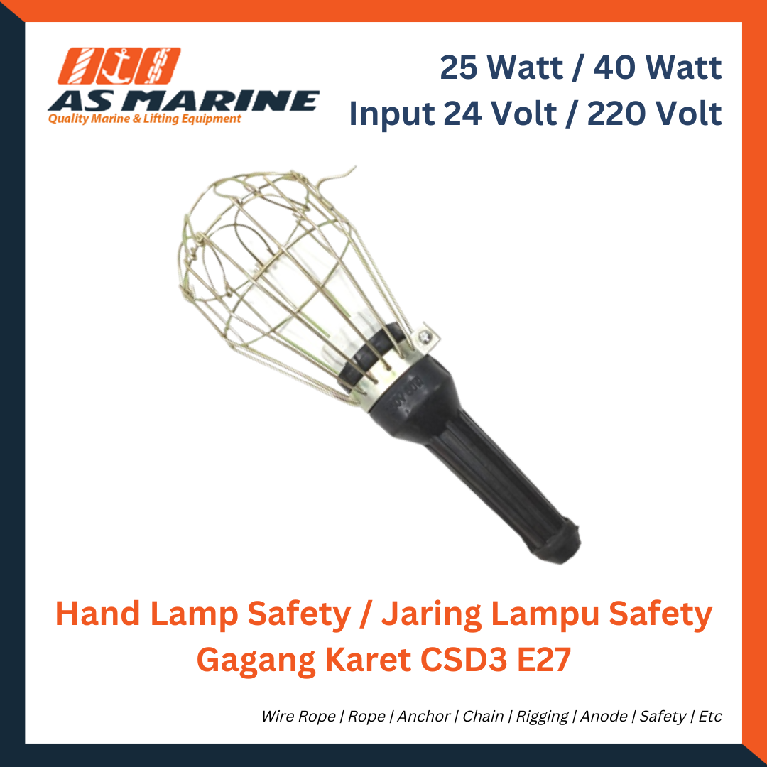 Hand Lamp Safety / Jaring Lampu Safety Gagang Karet CSD3 E27
