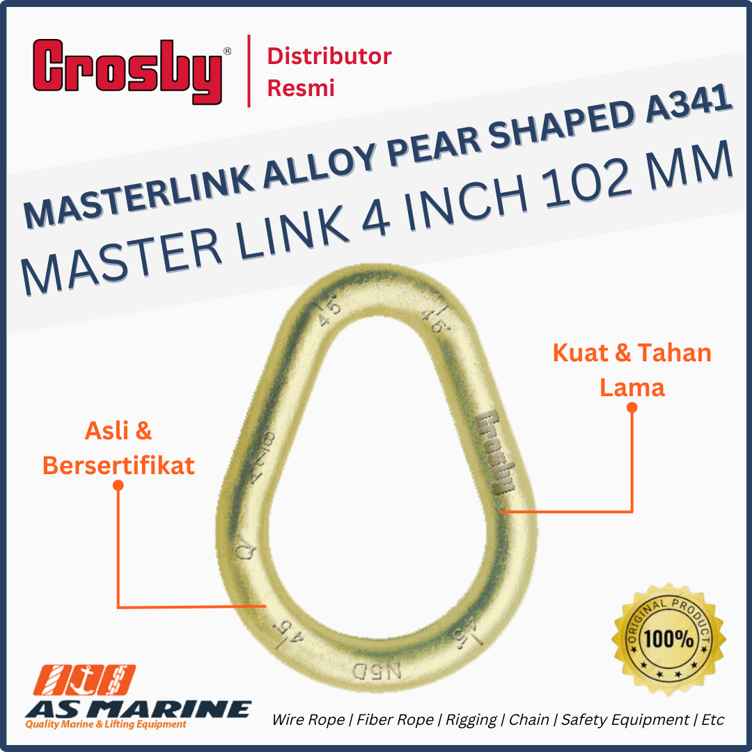 masterlink alloy pear shaped crosby a341 102 mm