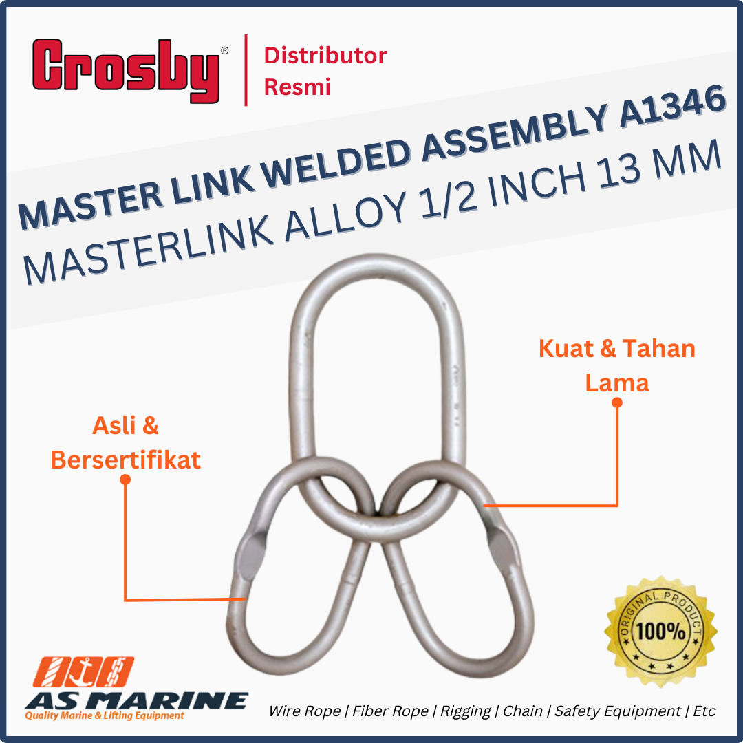 CROSBY USA Master Link Welded Assembly / Masterlink Alloy A1346 1/2 Inch 13 mm
