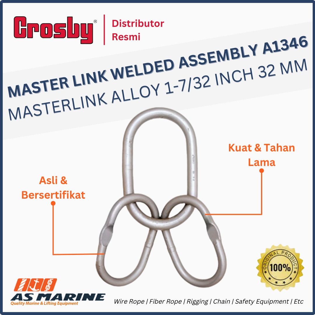 CROSBY USA Master Link Welded Assembly / Masterlink Alloy A1346 1-7/32 Inch 32 mm