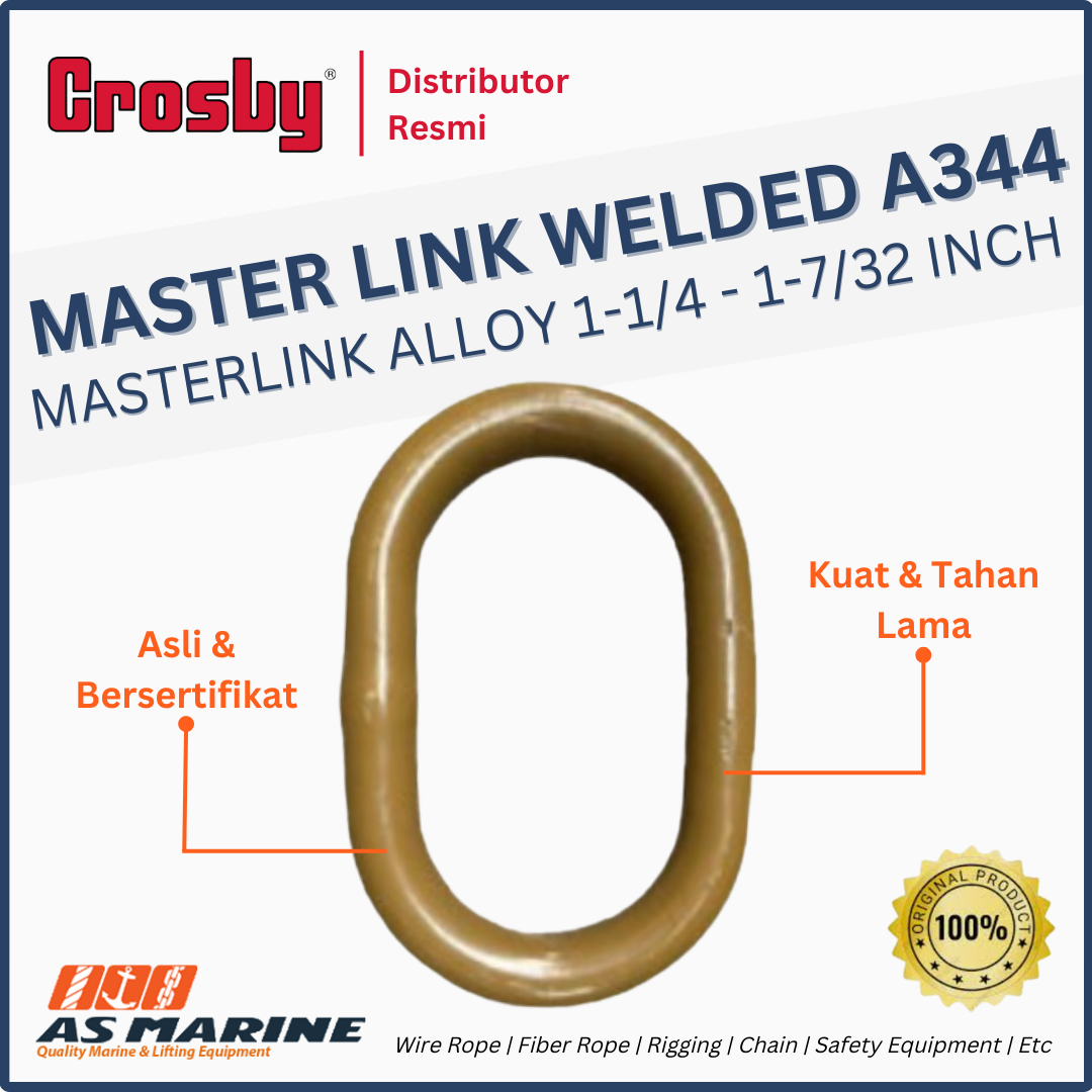 CROSBY USA Master Link Welded / Masterlink Alloy A344 1-1/4 - 1-7/32 Inch 1257422