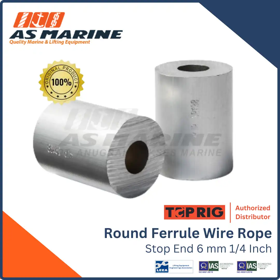 Toprig Round Ferrule / Stop End Wire Rope 1/4 Inch 6 mm | PT. Anugrah ...