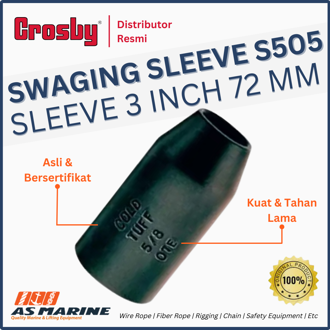 Crosby USA Swaging Sleeve / Wire Rope End Fitting S505 3 Inch 72 mm ...