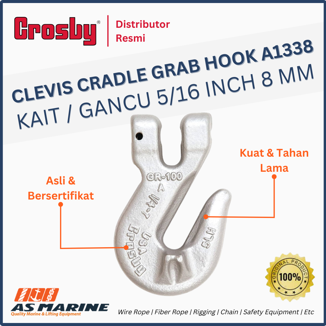 crosby usa clevis cradle grab hook a1338 5/16 inch 8 mm