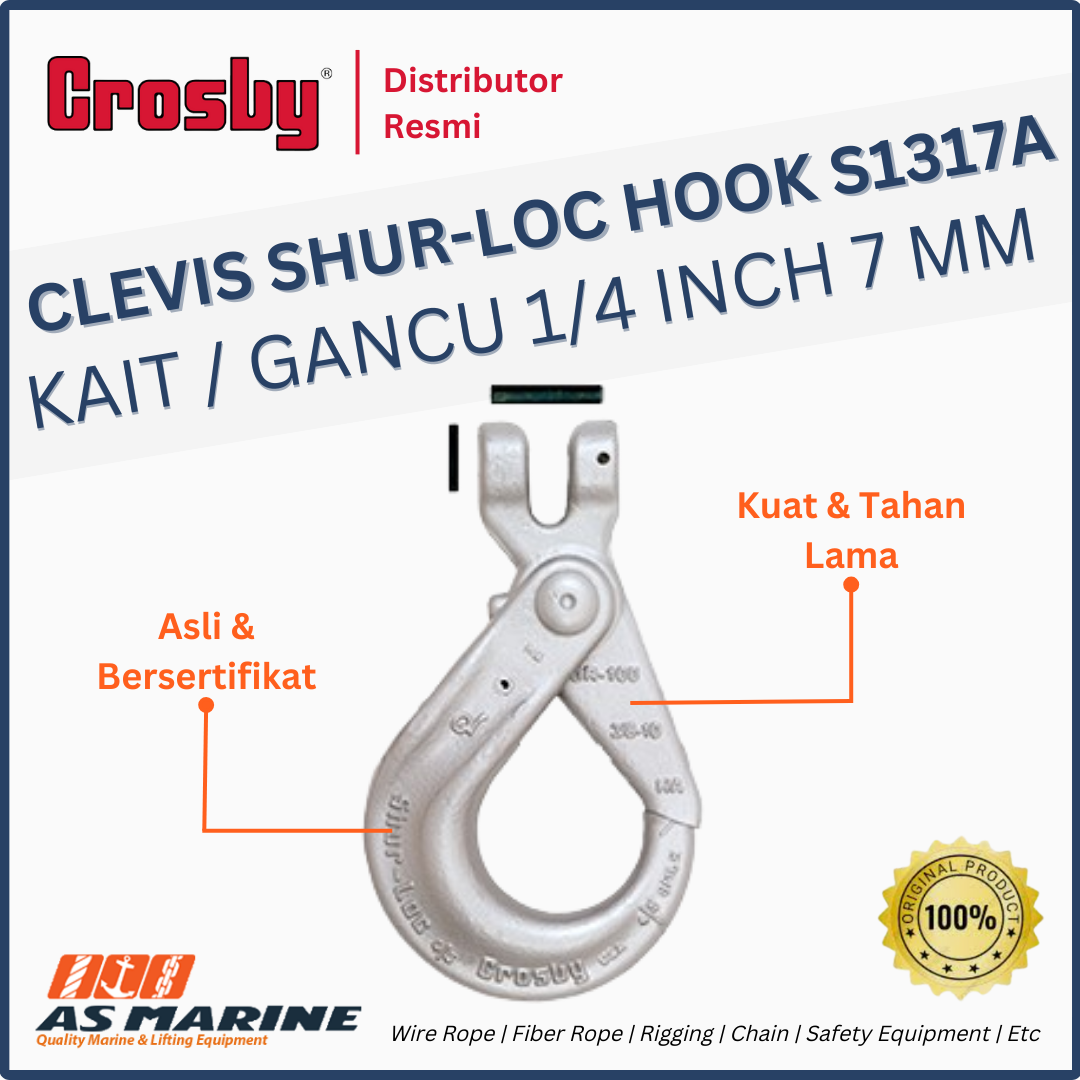 CROSBY USA Clevis Shur-Loc Hook / Kait / Gancu S1317A 1/4 Inch 7 mm