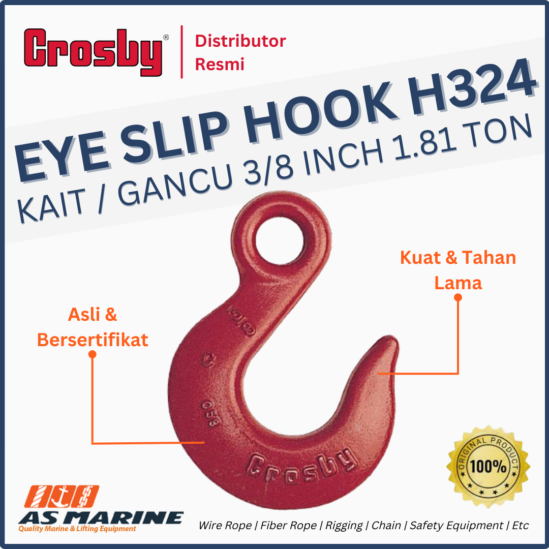 eye slip hook crosby h324 1.81 ton 3/8 inch