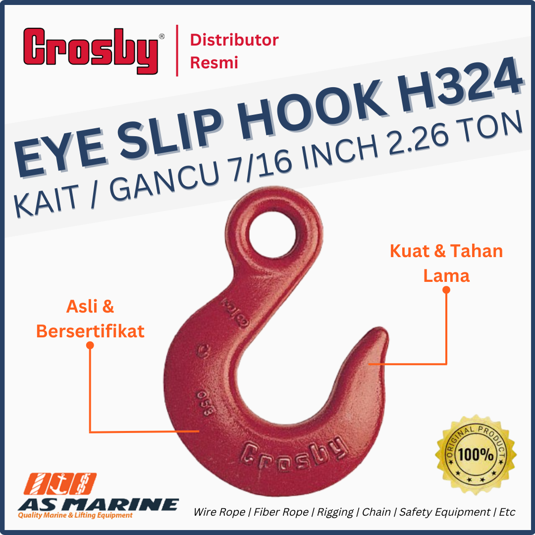 eye slip hook crosby h324 2.26 ton 7/16 inch