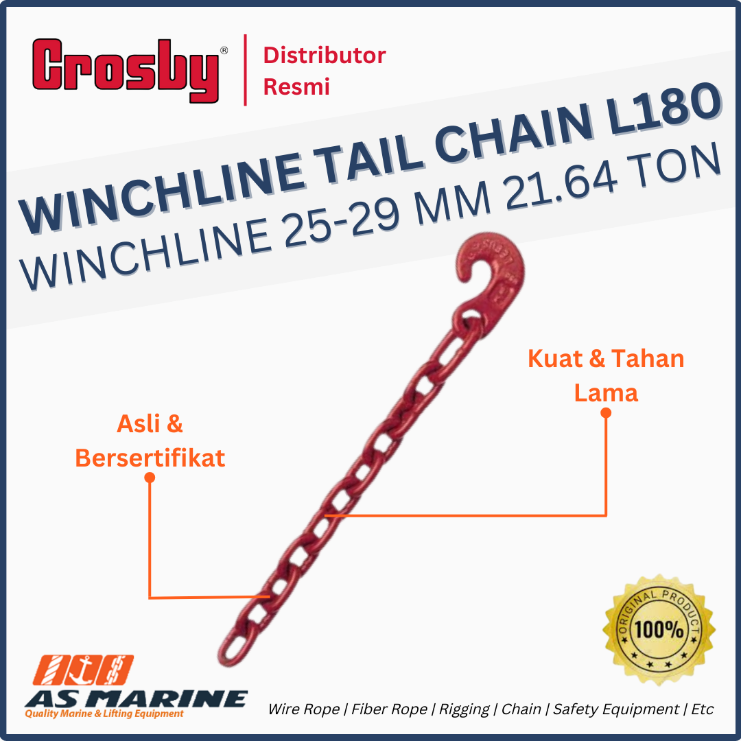 Crosby USA Winchline Tail Chain L180 2529 mm 21.64 Ton PT. Anugrah