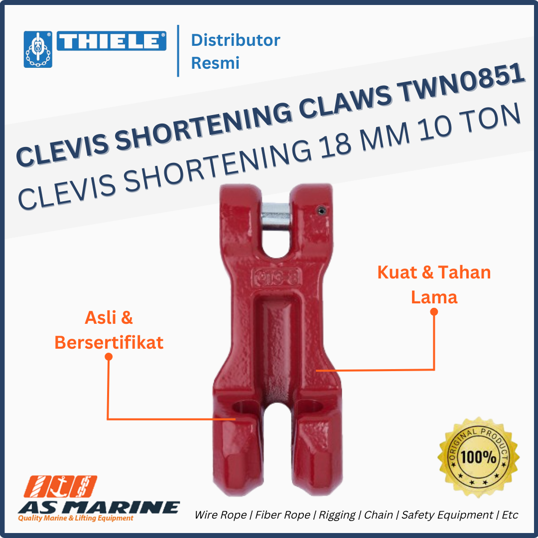 THIELE Clevis Shortening Claws with Pin Coupling TWN 0851 18 mm 10 Ton