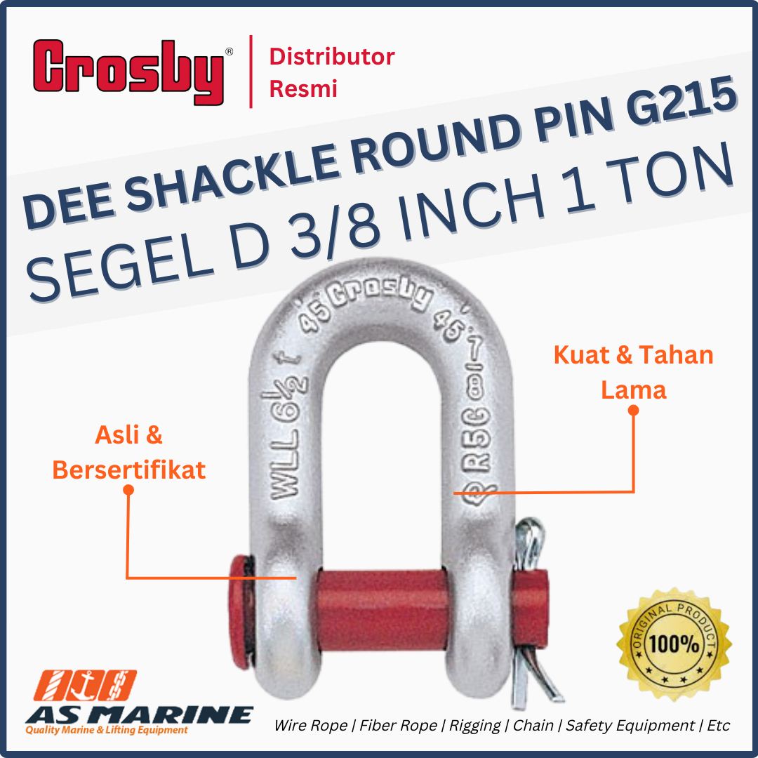 CROSBY USA Dee Shackle / Segel D G215 Round PIN 3/8 Inch 1 Ton