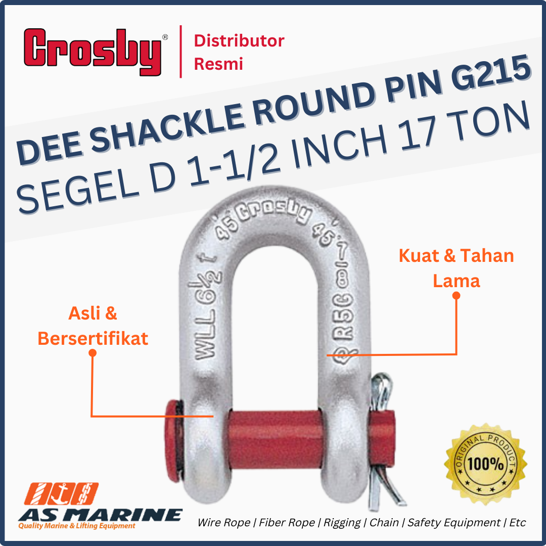 dee shackle round pin crosby g215 17 ton