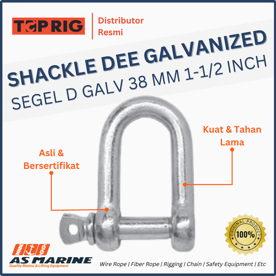 shackle d galvanized toprig 38 mm 1-1/2 inch