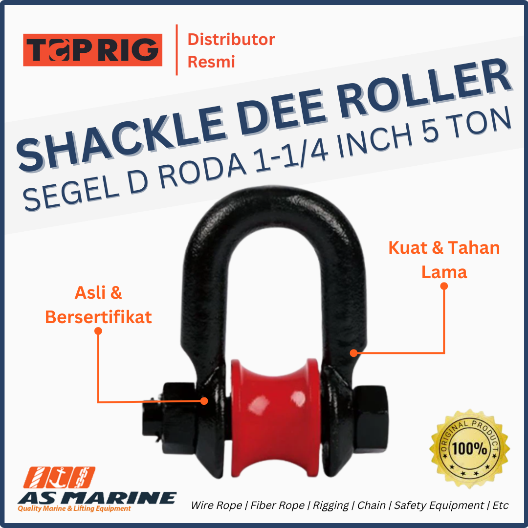 shackle dee roller toprig 1-1/4 inch 5 ton