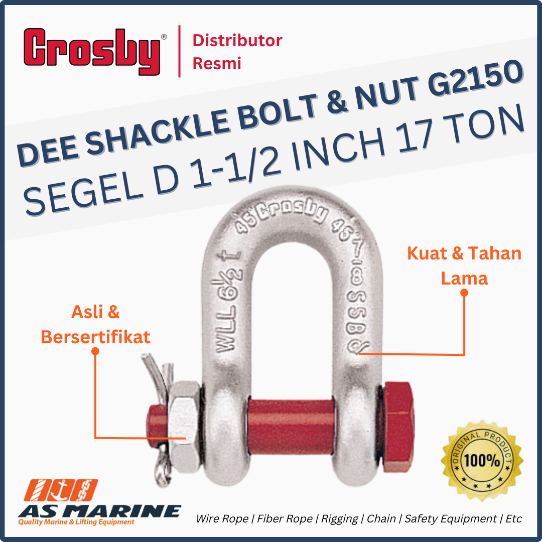 shackle crosby dee G2150 screw pin 1-1/2 inch