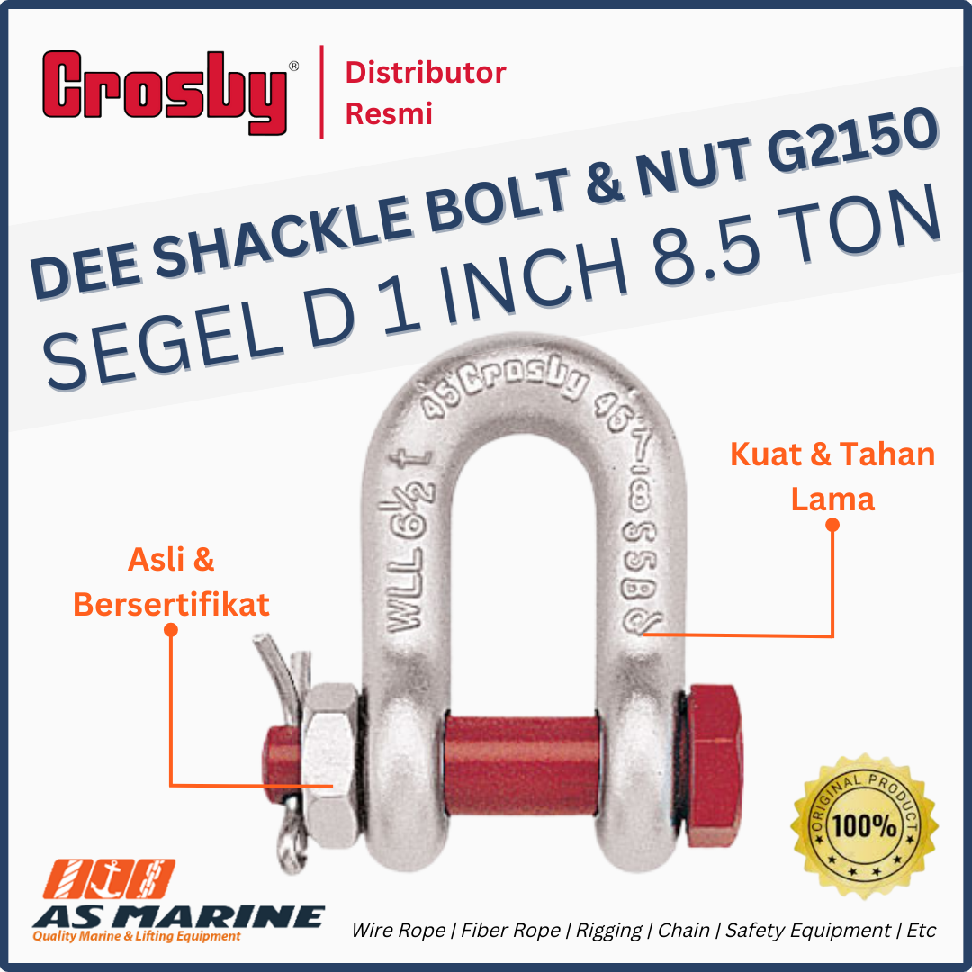 shackle crosby dee G2150 screw pin 1 inch