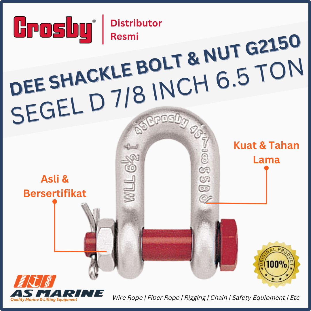 shackle crosby dee G2150 screw pin 7/8 inch