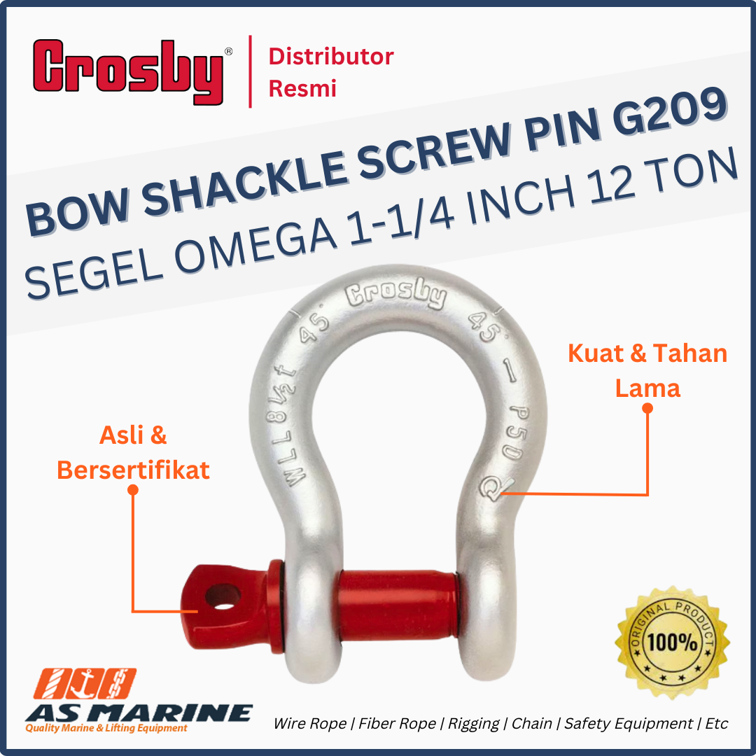 shackle crosby omega G209 screw pin 1-1/4 inch 12 ton