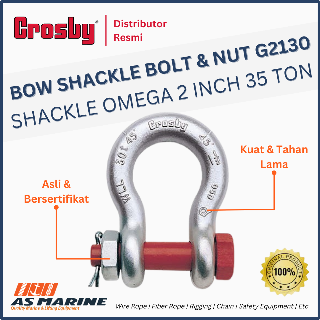 shackle crosby omega G2130 bolt & nut 2 inch 35 ton