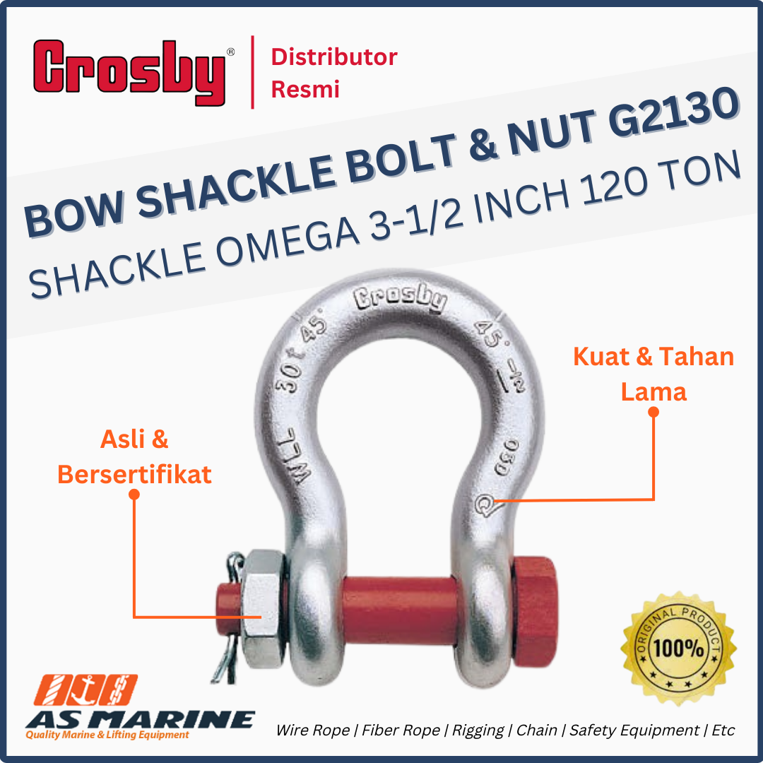 shackle crosby omega G2130 bolt and nut 3-1/2 inch 120 ton