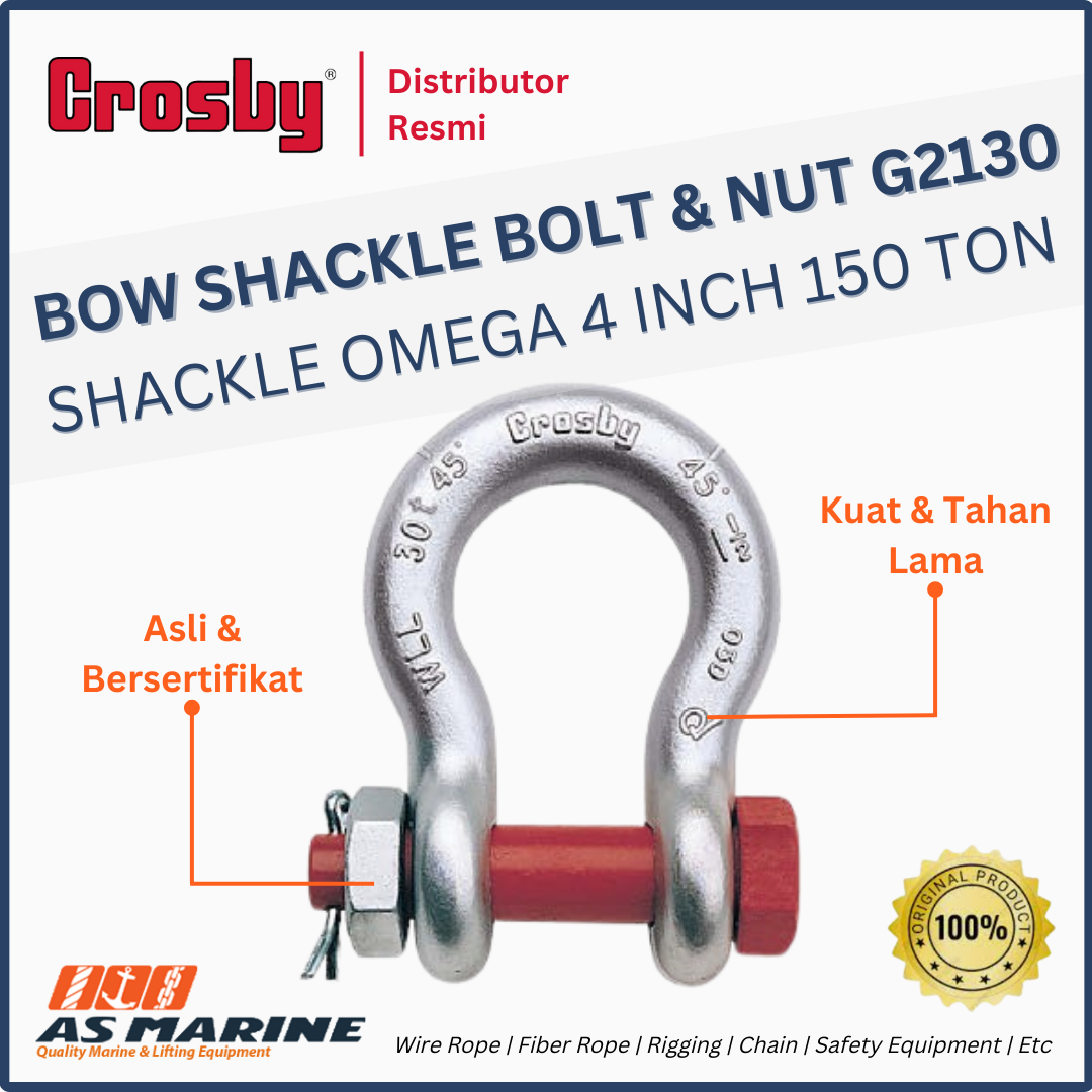 shackle crosby omega G2130 bolt & nut 4 inch 150 ton