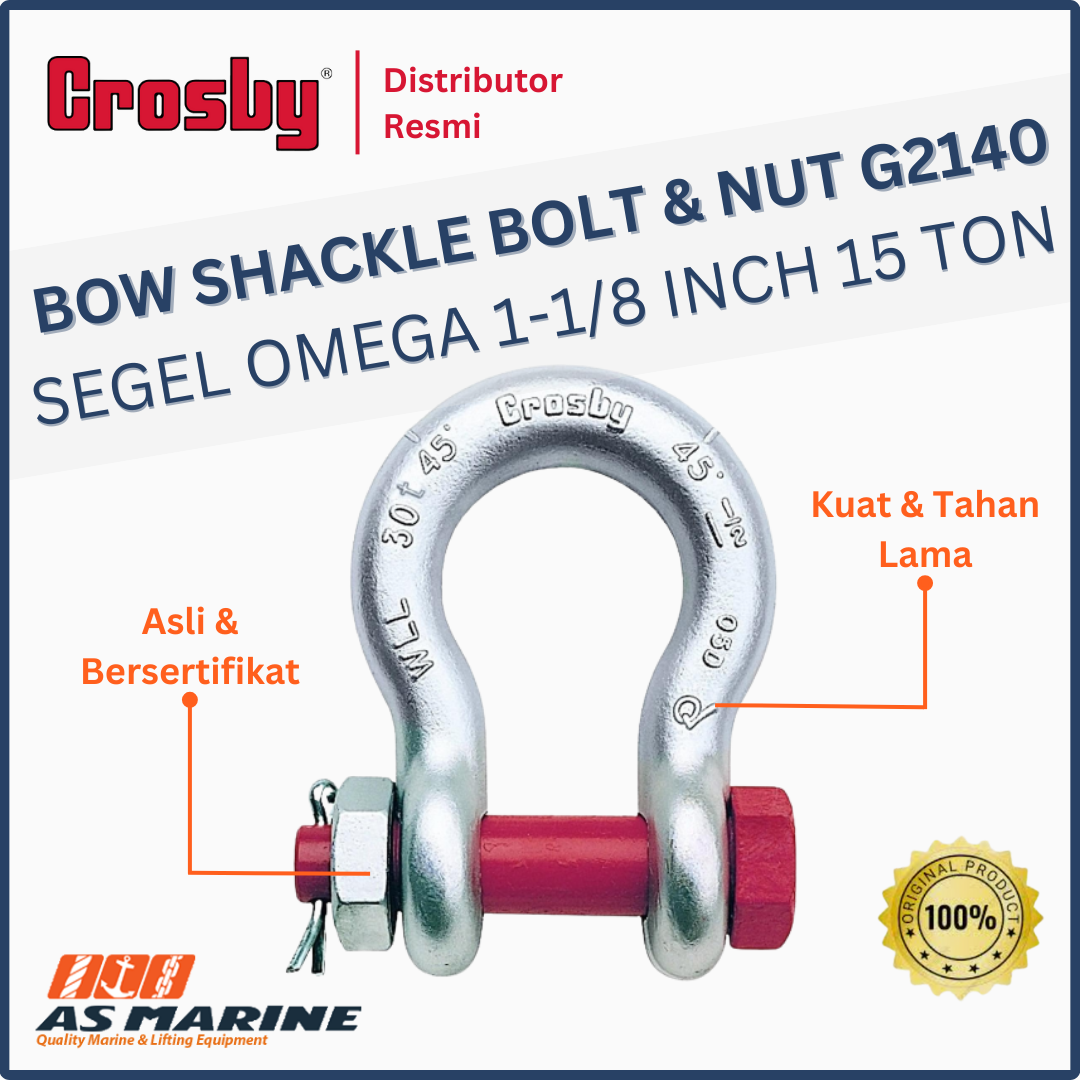 shackle crosby omega G2140 alloy bolt and nut 1-1/8 inch 15 ton
