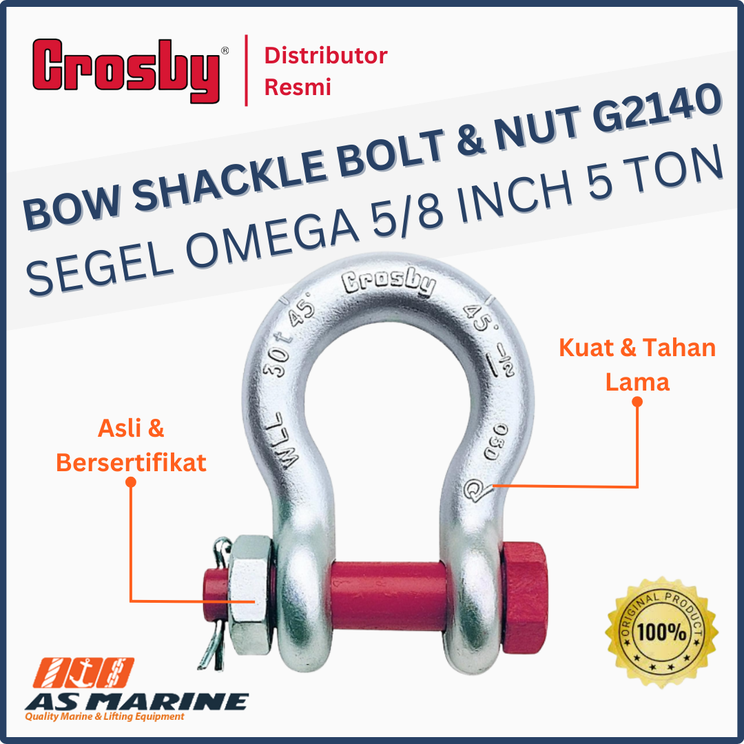 shackle crosby omega G2140 alloy bolt and nut 5/8 inch 5 ton