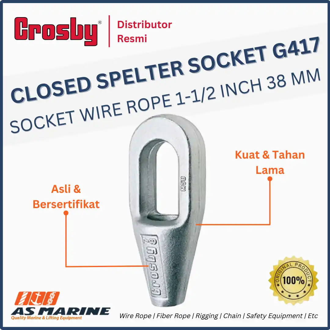 closed spelter socket crosby g417 1-1/2 inch 38 mm