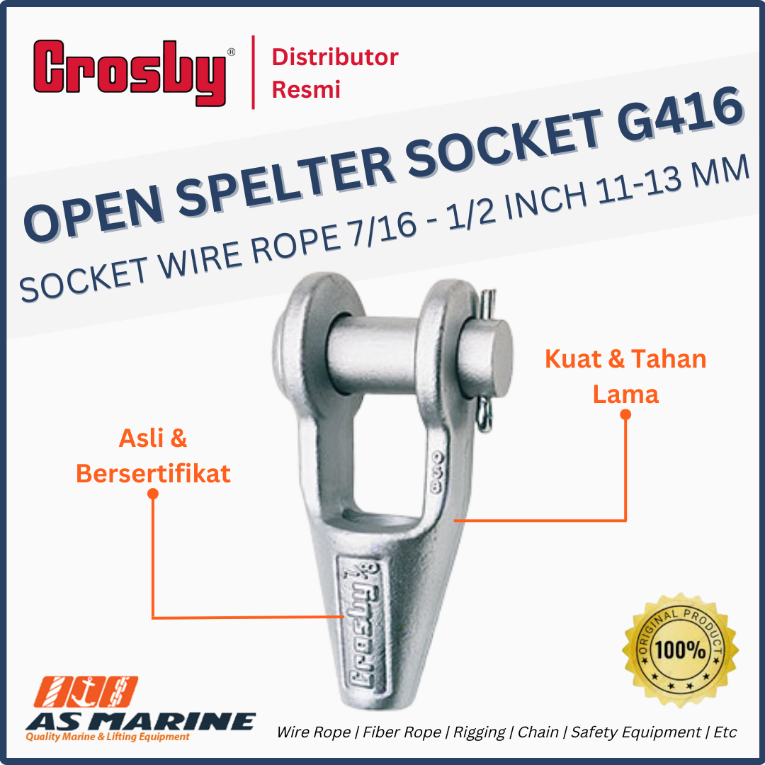 open spelter socket crosby g416 7/16-1/2 inch 11-13 mm