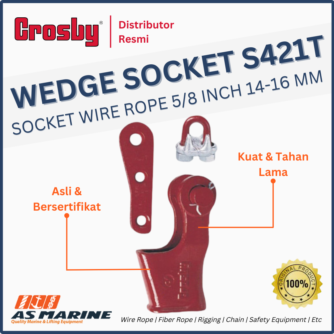 Crosby USA Wedge Socket / Socket Wire Rope Sling S421T 5/8 Inch 1416