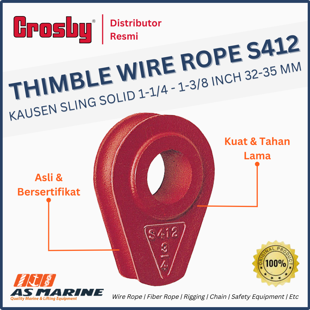 CROSBY USA Thimble Wire Rope / Kausen Sling Solid S412 1 1/4 - 1 3/8 Inch 32-35 mm