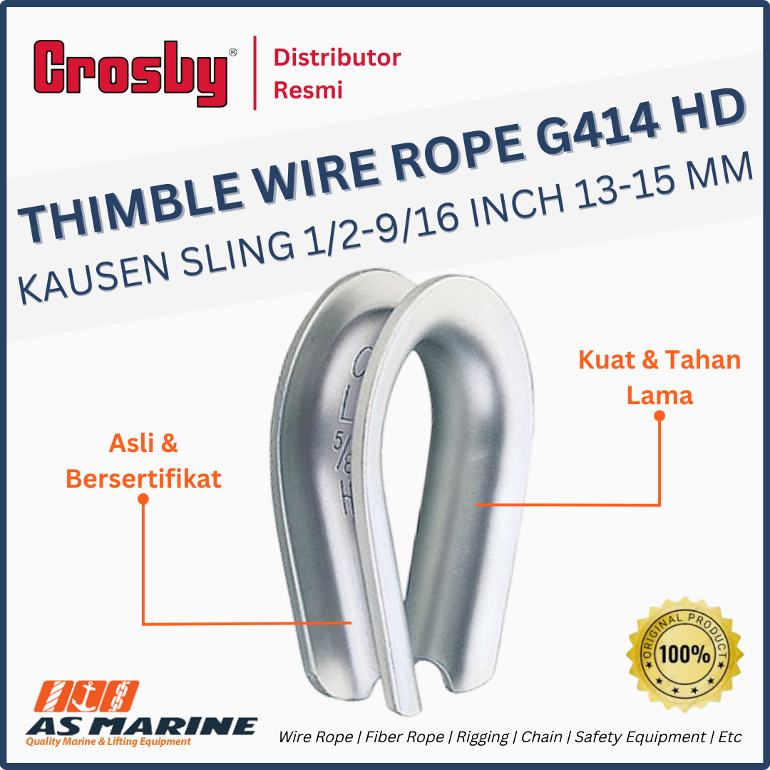 thimble wire rope g414 1/2 - 9-10 inch 13-15 mm