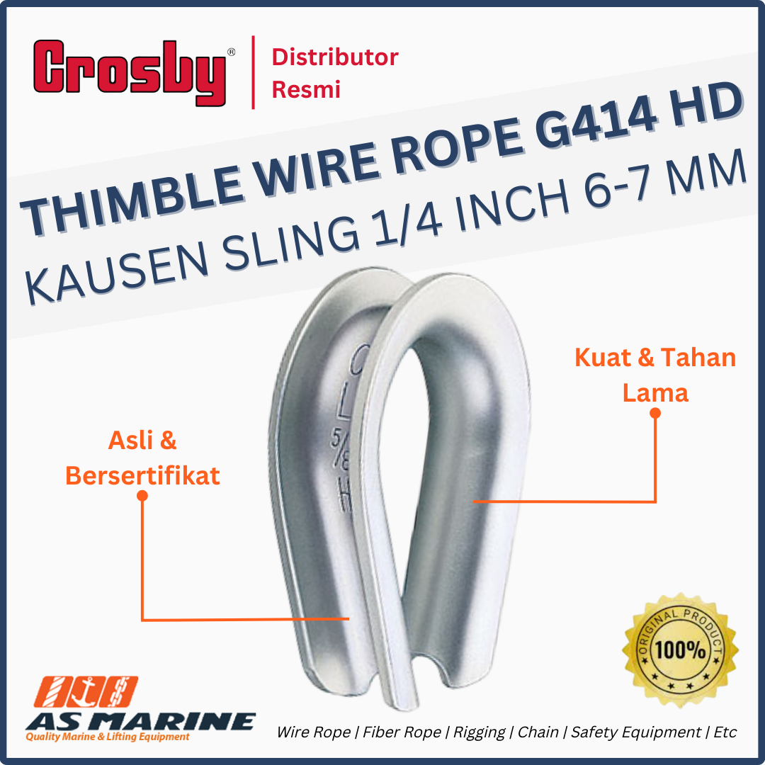 thimble wire rope g414 1/4 inch 6-7 mm