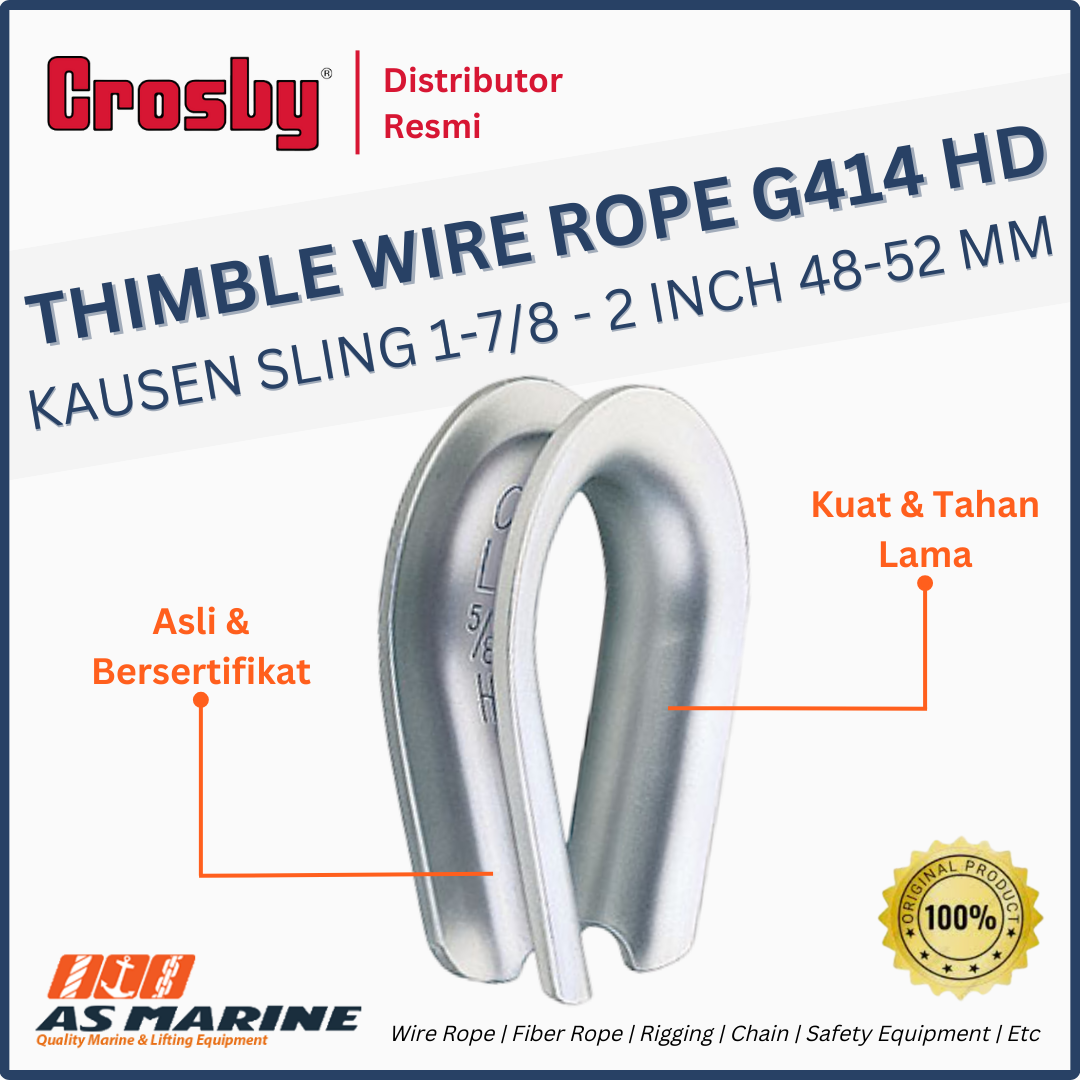 thimble wire rope g414 1-7/8 - 2 inch 48-52 mm