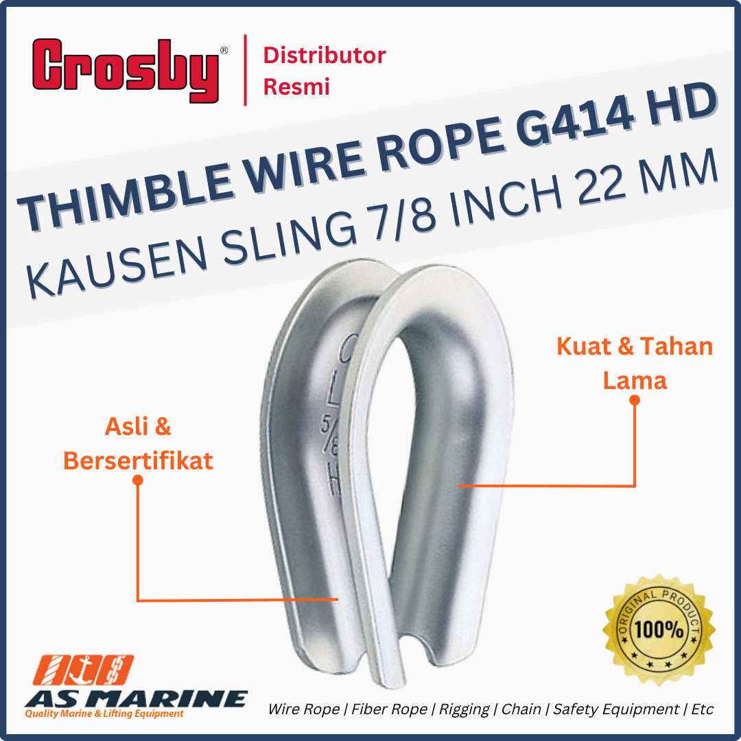 thimble wire rope g414 7/8 inch 22 mm