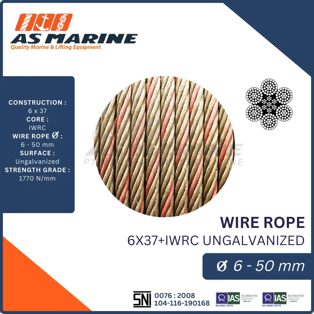 Wire Rope / Kawat Seling 6x37+IWRC 22 mm Ungalvanized TopStrand | PT ...
